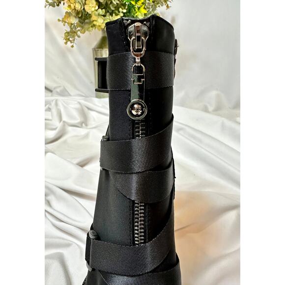 Amazon.com | wetkiss Black Platform Knee High Boots Women  Wet Kiss Chunky High Heel Platform Combat Boots Black 8
